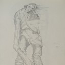 The Giant as he really is - Sandra Burns ART - nature art, mythical creatures, pencil drawing on paper