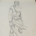The Giant as he sees himself - Sandra Burns ART - nature art, mythical creatures, pencil drawing on paper