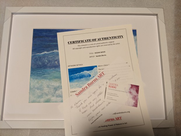 Customer pack for OCEAN WAVE painting (Sandra Burns ART)