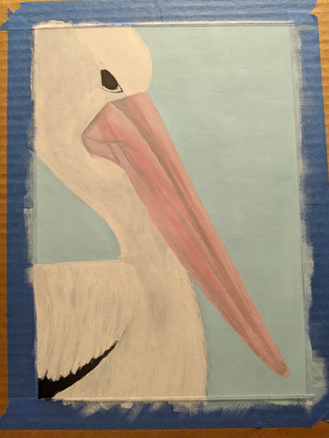 Pelican work in progress - Sandra Burns ART