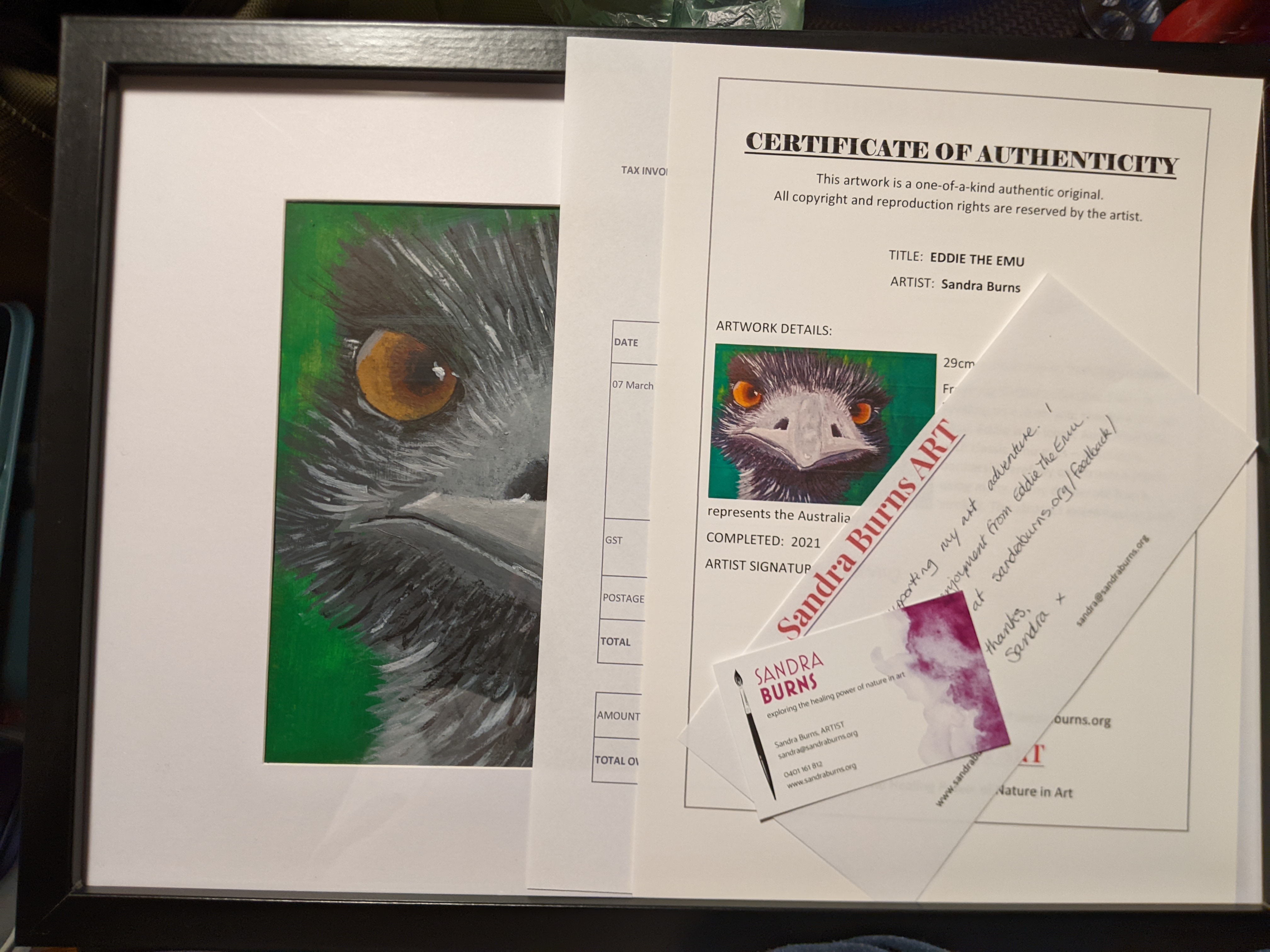 Admin - Eddie The Emu - Sandra Burns ART - Australian Emu art