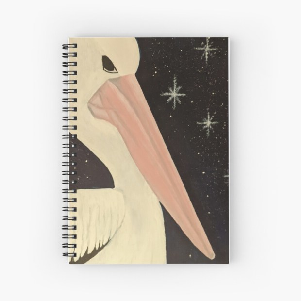 Pelican Pete spiral notebook - Sandra Burns ART