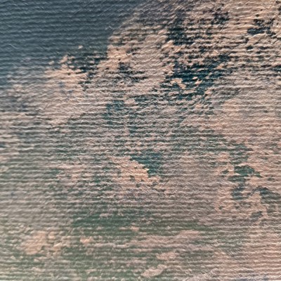 painting fun - a work in progress - Sandra Burns ART - painting with my favourite colours of blue and white, experimenting with different tools, ocean art