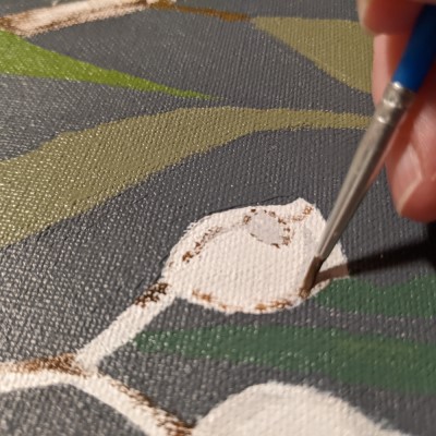 Australian Gumnuts - work in progress - Sandra Burns ART