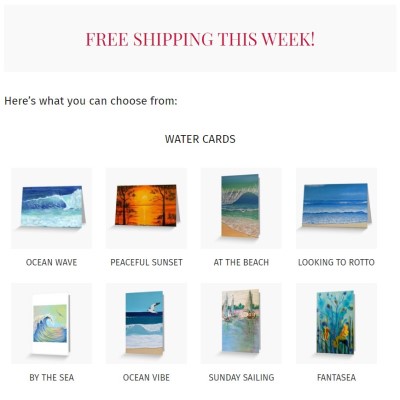 Water themed greeting cards - Sandra Burns ART