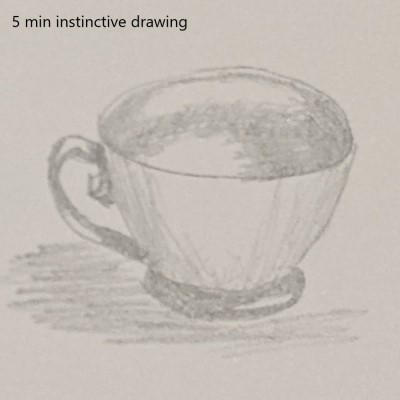 sketchbook drawing - tea cup - Sandra Burns ART
