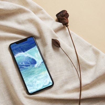 Ocean Wave Mobile Phone Wallpaper - Sandra Burns ART - blue ocean wave background image for phone