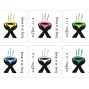 HUG IN A MUG - Sandra Burns ART - nature art, a hug in a mug, hands holding a warm cup of coffee, black white yellow pink green blue teal, comfort warmth relaxation - nature art for sale, original alcohol ink drawing on paper