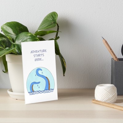 ADVENTURE OCTOPUS - Sandra Burns ART - nature art, adventure octopus curiosity, adventure starts here, octopus in water, blue orange, octopus tentacles rising out of water, water dripping back into the water, curiosity intrigue wonder - original artwork reproduced on artwork print