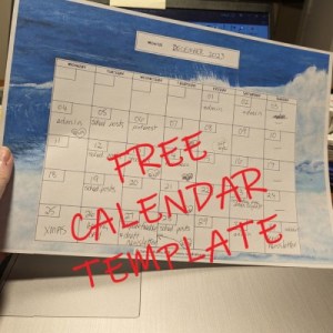 Ocean Wave Monthly Calendar free printable download - Sandra Burns ART