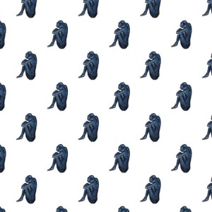 Blue Yoga Rpt - Sandra Burns ART