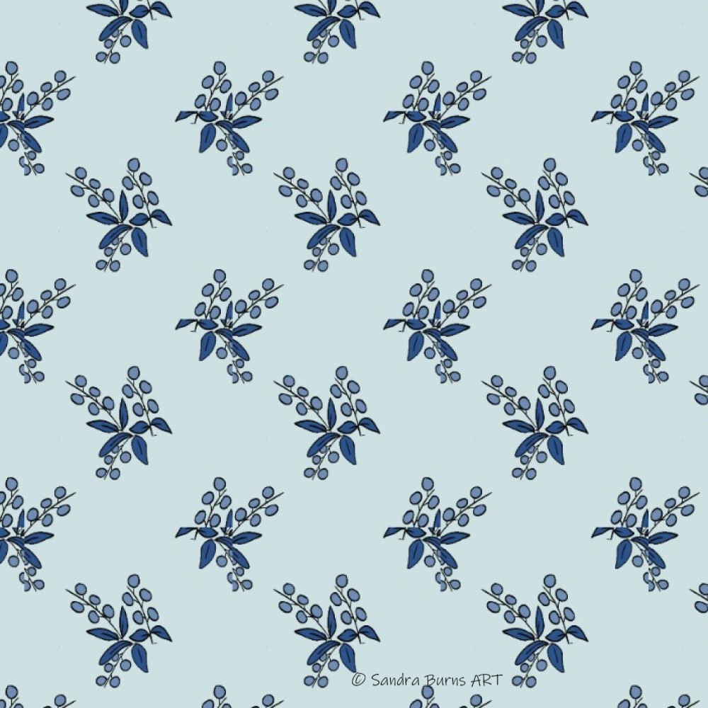 Wattle Blue by Sandra Burns ART