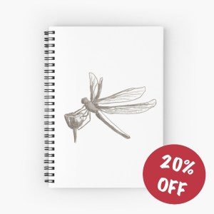 Notebook Club 202408 - Dragonfly Love - Sandra Burns ART - Join the Notebook Club and get 20% discount on your monthly notebook, just by subscribing!