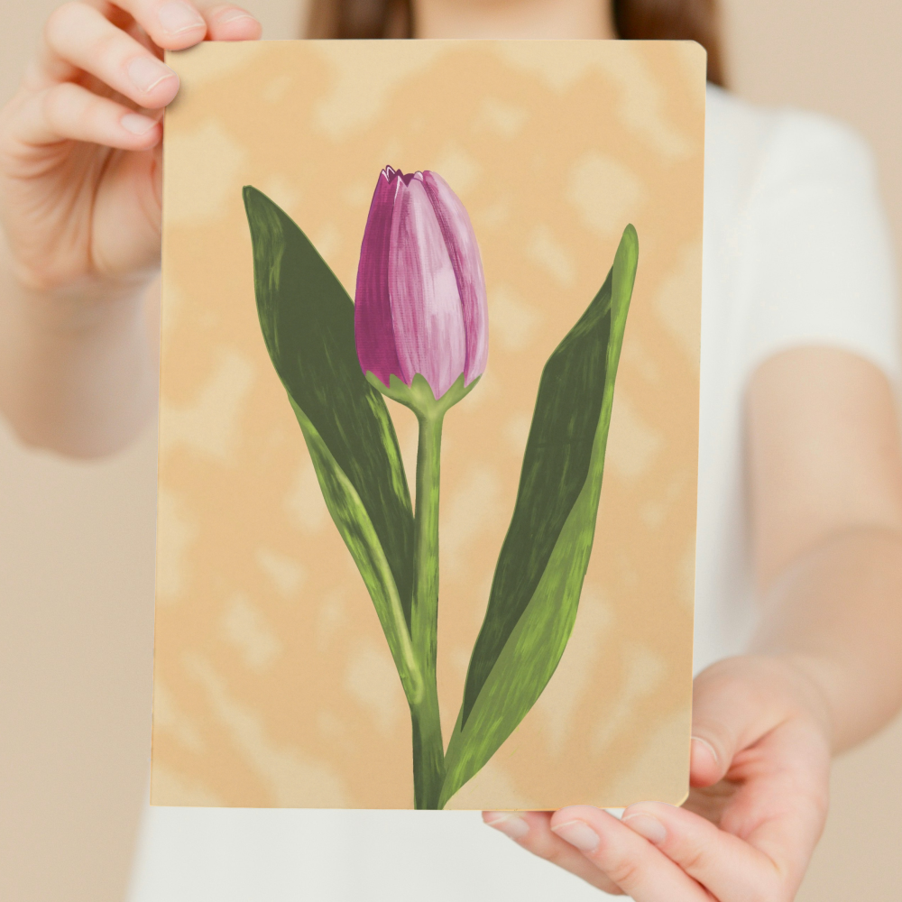 PINK TULIP by Sandra Burns ART - Botanical Art prints - Pink tulip Wall Art - Floral home décor