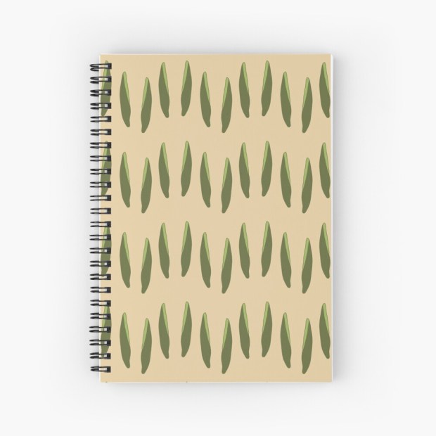 TULIP LEAF PATTERN - spiral notebook - Sandra Burns ART