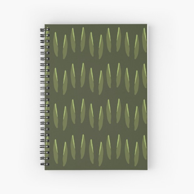 TULIP LEAF PATTERN - spiral notebook - Sandra Burns ART