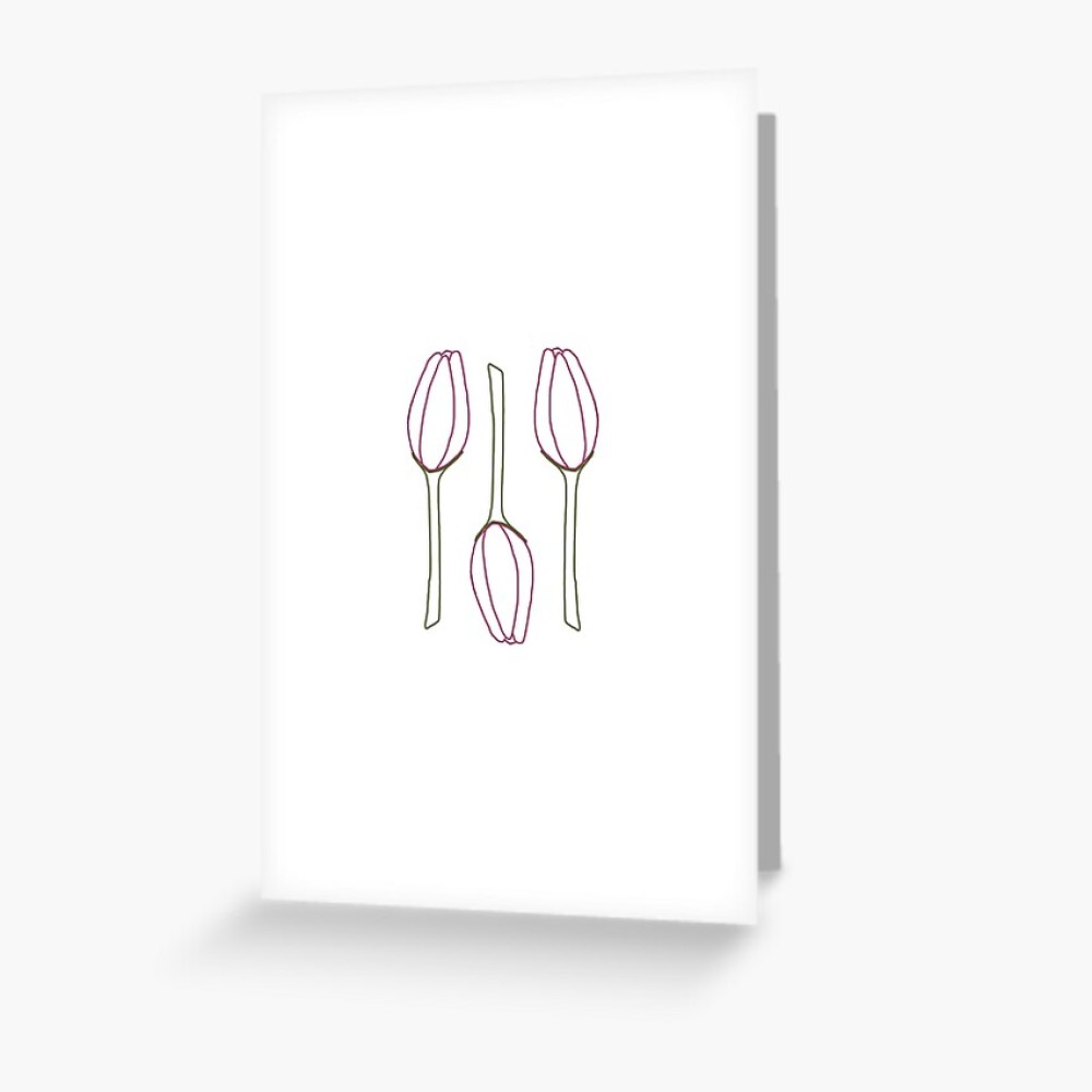 TULIPS LINE DRAWING - greeting card - Sandra Burns ART