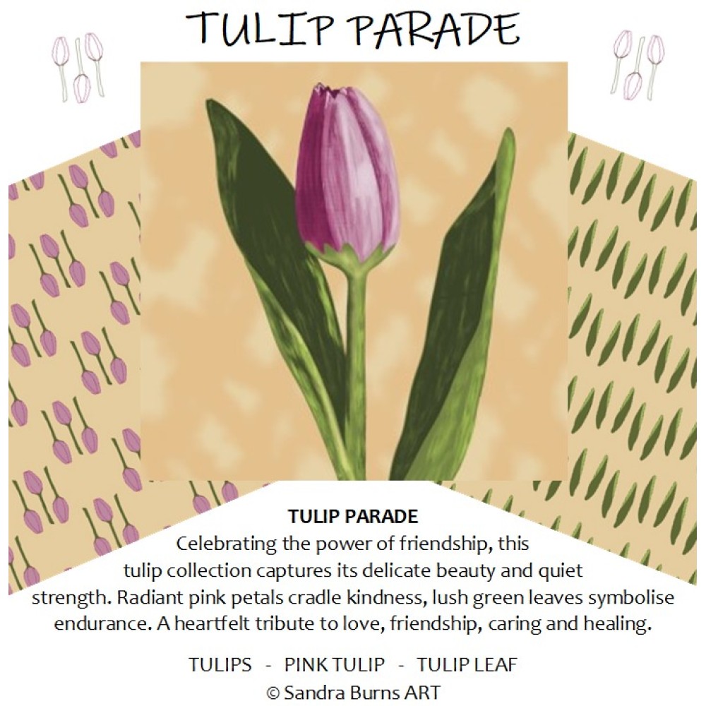 TULIP PARADE - collection by Sandra Burns ART - celebrating the power of friendship