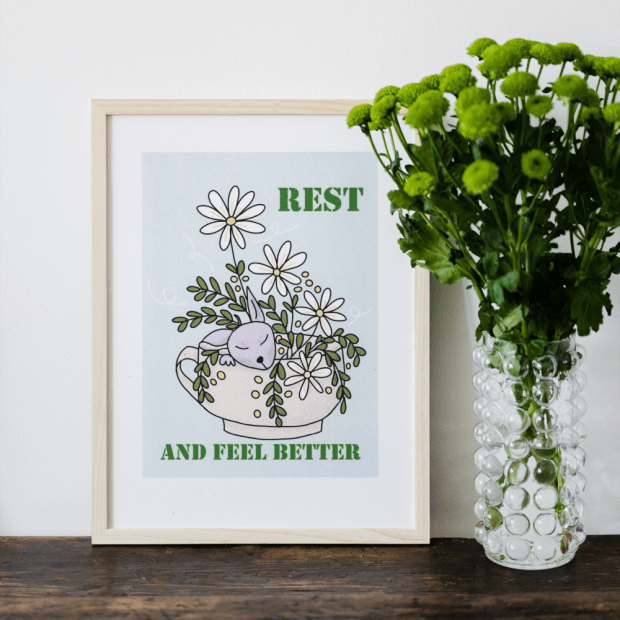 Rest And Feel Better - art print - by Sandra Burns ART