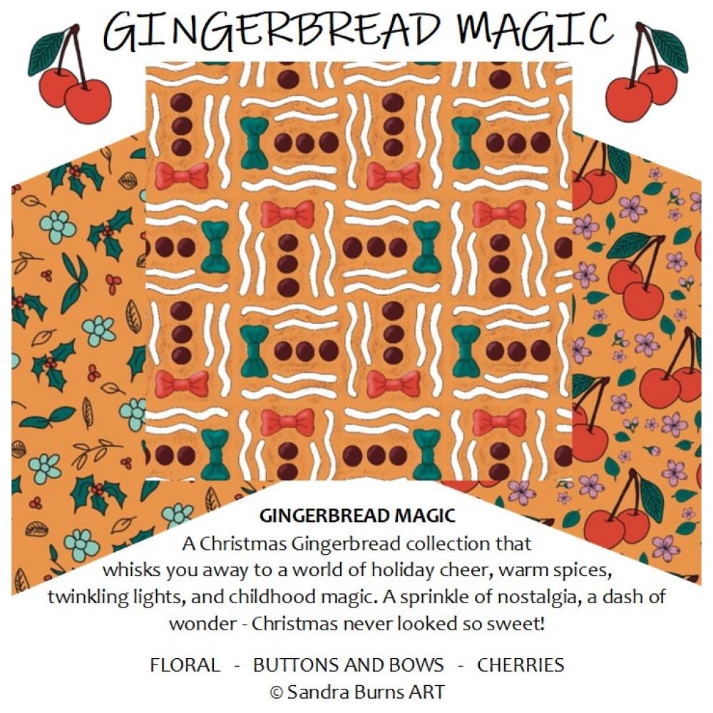 GINGERBREAD MAGIC - collection by Sandra Burns ART - celebrating the nostalgia and magic of Christmas
