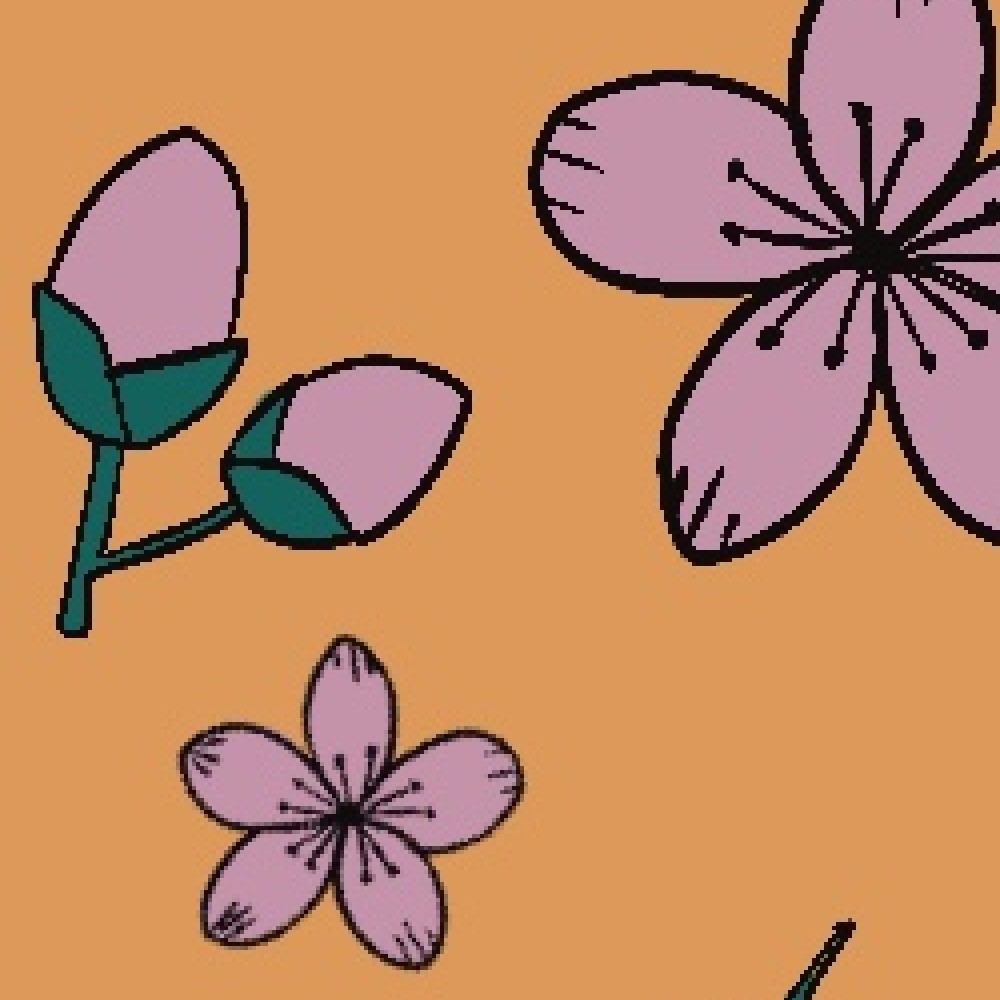 GINGERBREAD CHERRIES - close-up of flowers - by Sandra Burns ART