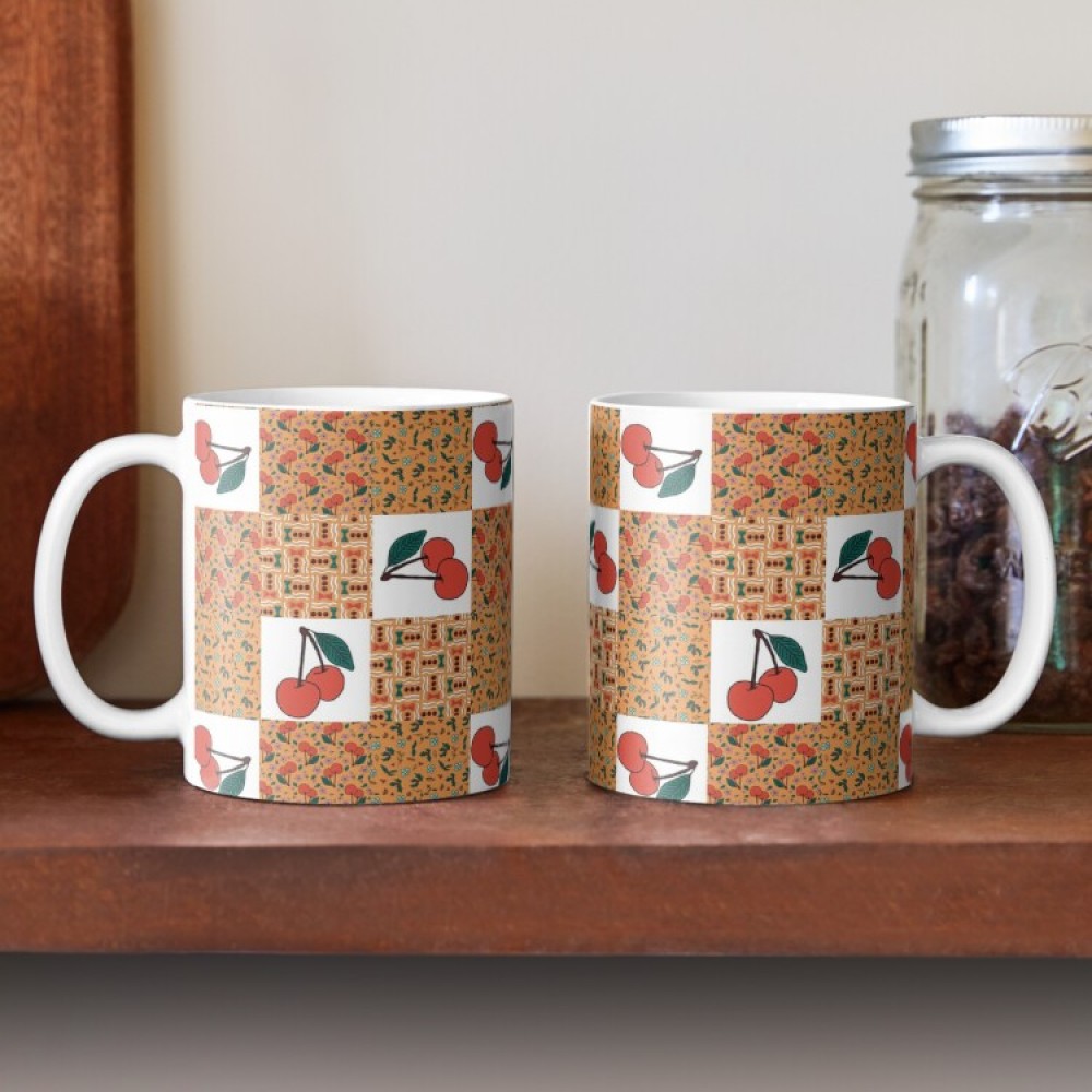 GINGERBREAD QUILTING Mugs - Gingerbread Magic collection - by Sandra Burns ART