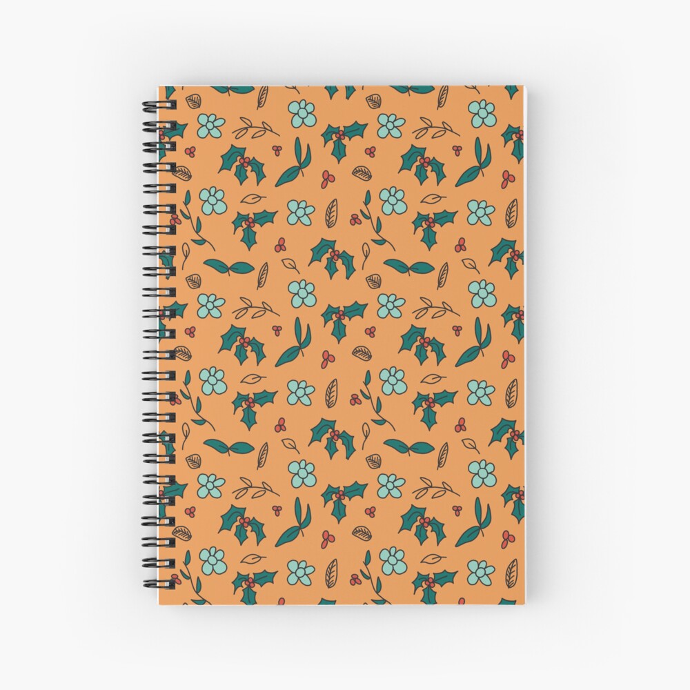 GINGERBREAD FLORAL Notebook - Gingerbread Magic collection - by Sandra Burns ART