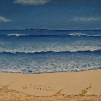 LOOKING TO ROTTO - beach art - by Sandra Burns ART