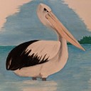 RIVER PELICAN by Sandra Burns ART