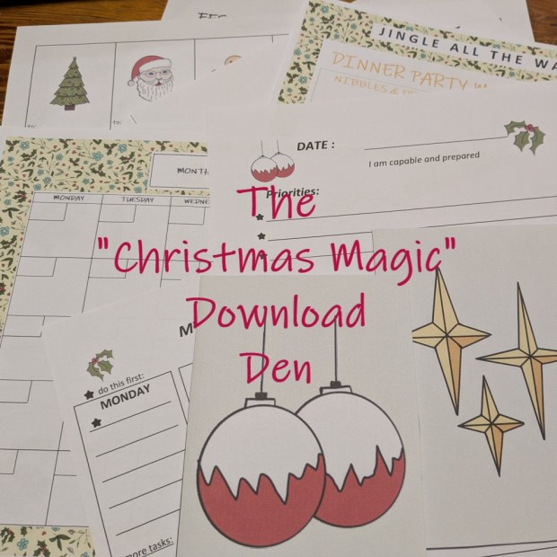 Christmas Magic Download Den - by Sandra Burns ART - Christmas printable bundle - holiday stationery set digital download - festive stationery pack PDF